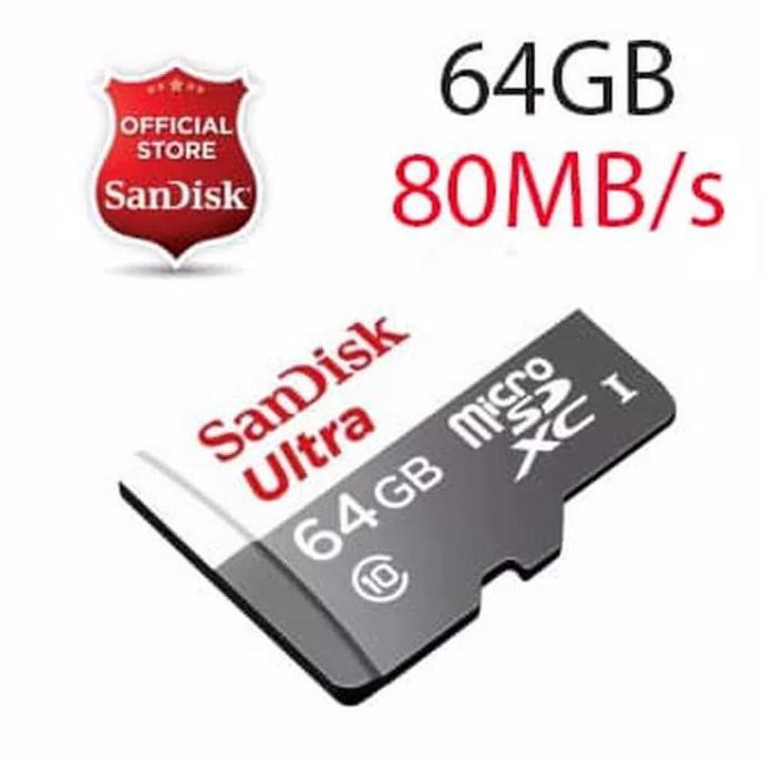 Thẻ Nhớ Sandisk 64gb 80mb / S Micro Sd Class 10 Ultra 100