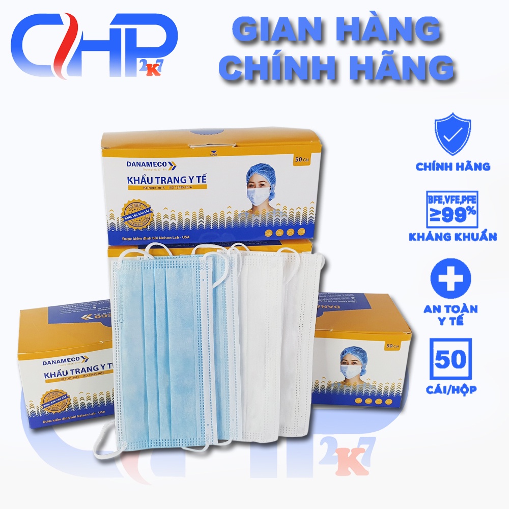 (Chính hãng)Hộp khẩu trang Danameco chính hãng chuẩn cao cấp - xả giá rẻ 50 cái
