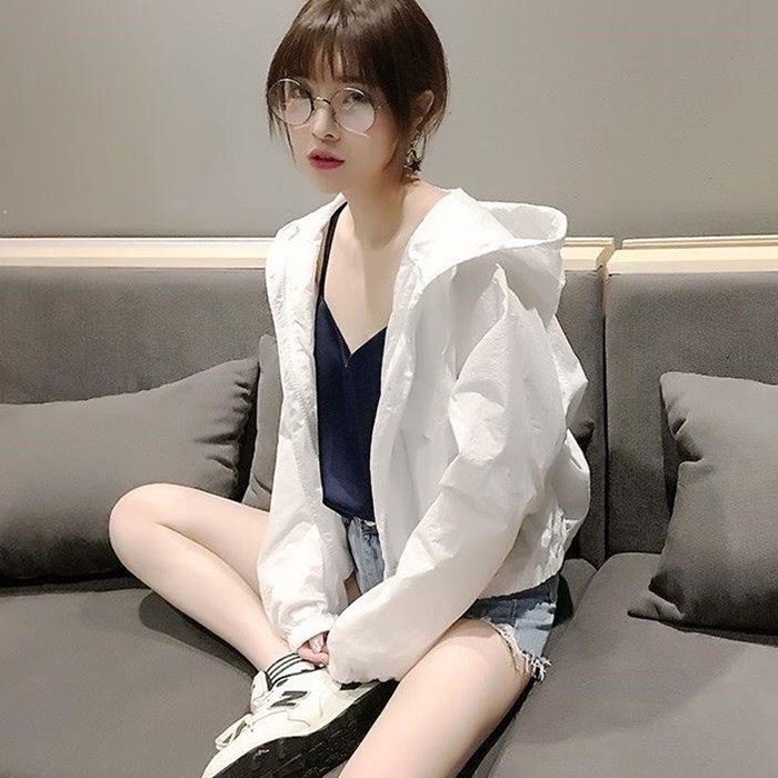 Áo Khoác Chống Tia Cực Tím Tay Dài Dáng Rộng Chất Liệu Mỏng Nhẹ Phong Cách Phương Tây Thời Trang Cho Nữ