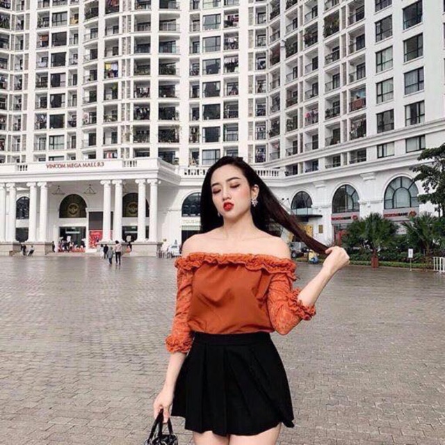 Áo ren trễ vai sang chảnh hết nấc sỉ 95k. Sẵn hàng tại Shop