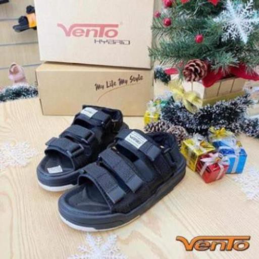 [VENTO Vietnam] Sandal Vento Nam Nữ Unisex H1001 F7 Black White Đế Bánh Mì [Đế IP cao 3cm] -cwj24 : 🌸 . :