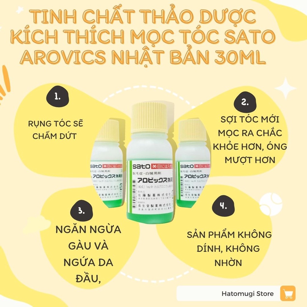 Tinh chất kích thích mọc tóc thảo dược Sato Nhật bản – 30ml (Ch.ính H.ãng)