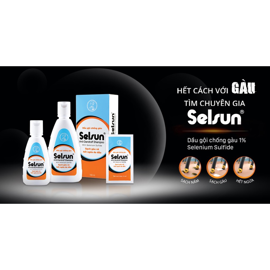 Dầu gội, dầu xả ngăn ngừa gàu và ngứa da đầu Selsun anti – dandruff shampoo 50ml - 100ml chính hãng