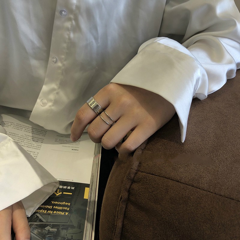 Set nhẫn kim loại phong cách thời trang hiphop cá tính