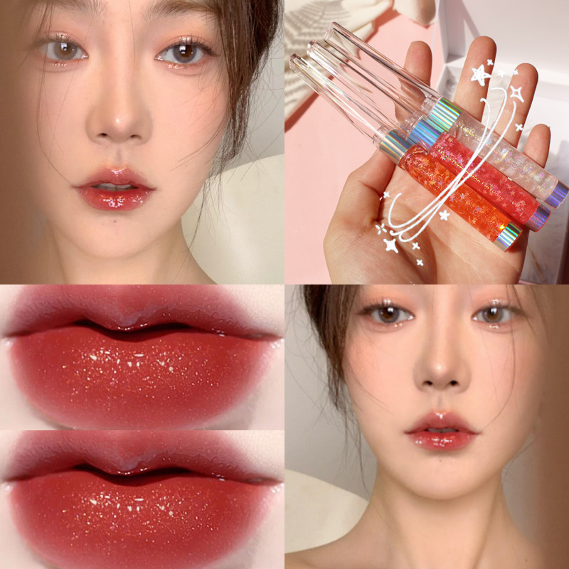 Dudu lip gloss transparent water glass lip pearlescent flashing moisturizing lip glaze lip gloss P7205 SAYANG