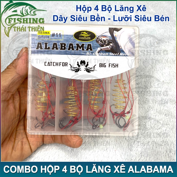 Combo 4 Bộ Lăng Xê Alabama Lưỡi Bén Dây Siêu Bền Dùng Câu Sông Hồ Dịch Vụ Cá Chép, Trắm, Rô Phi