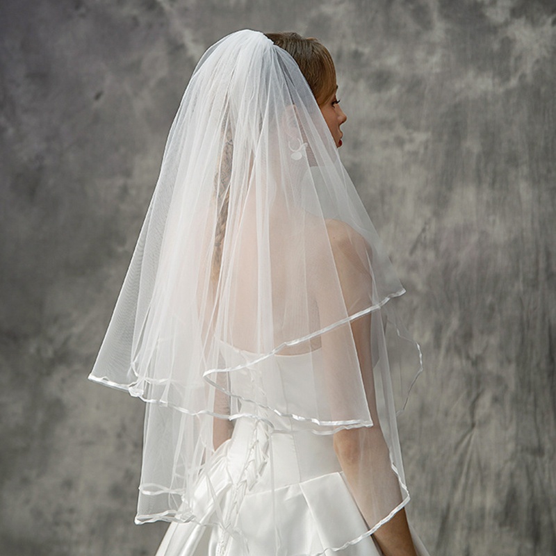 Mạng Che Mặt Hai Lớp Màu Trắng In Chữ Bride To Be Dùng Trang Trí Tiệc Cưới