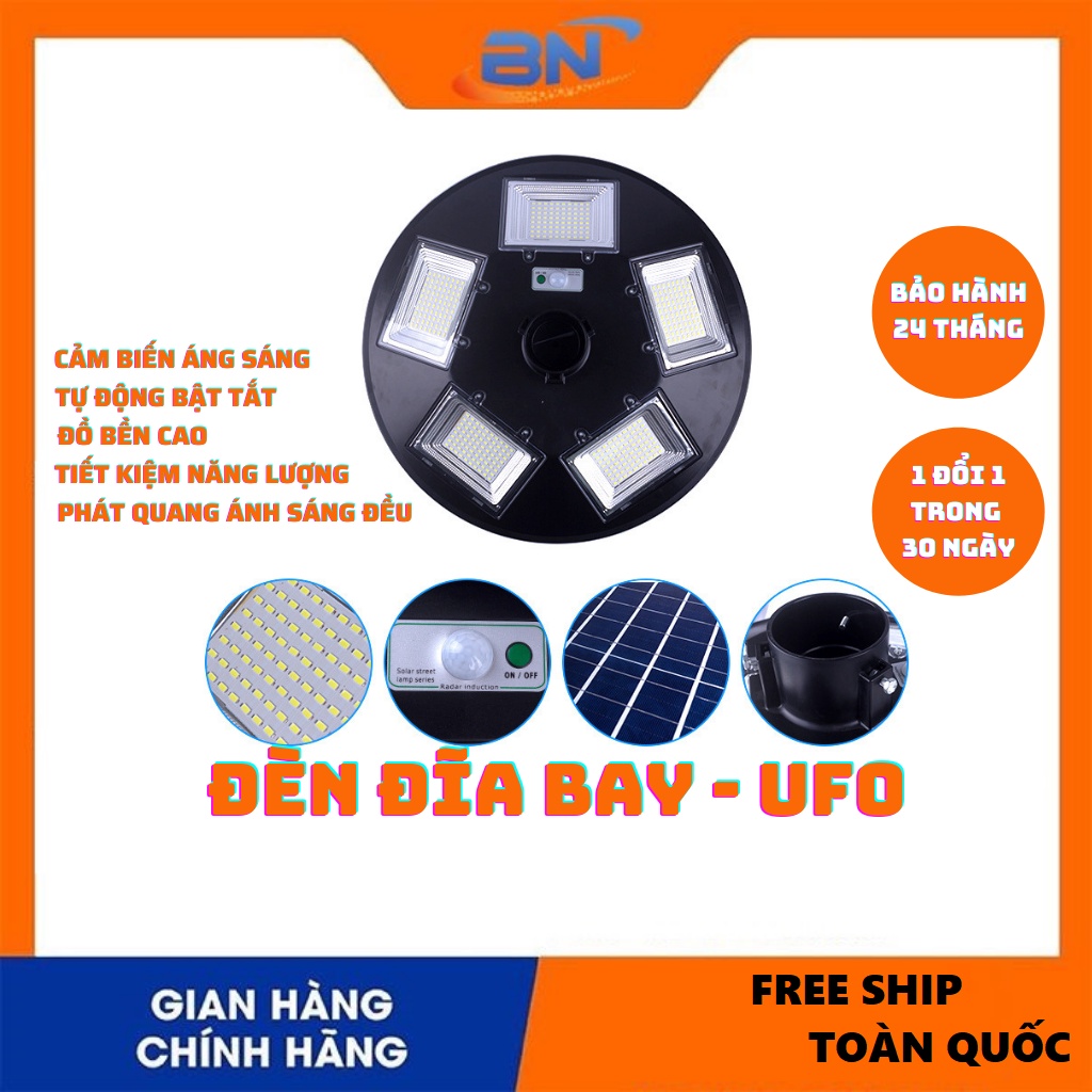 Đèn năng lượng mặt trời UFO,đèn led trang trí sân vườn 200W,400w góc 360,điều khiển,cảm biến chuyển động