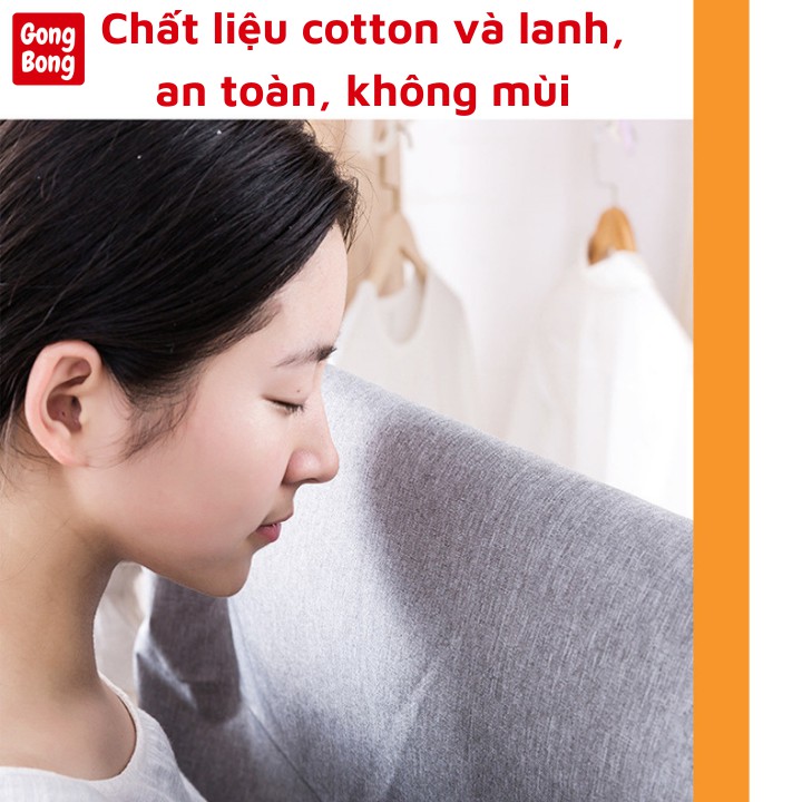 Túi vải đựng quần áo chăn màn gấu bông đồ chơi cotton lanh bạt túi đựng đồ đa năng cỡ lớn 75l Gong Bong Store