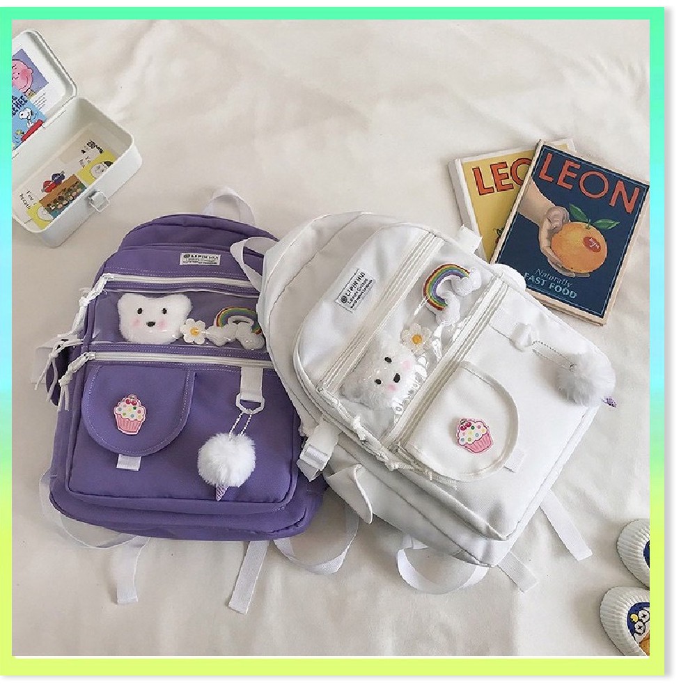 Đồng giá 100k toàn shop - (Sẵn tím) BALO ULZZANG NHIỀU NGĂN