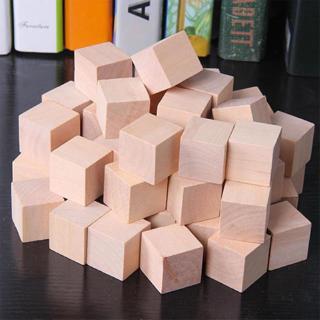 Cubes Natural Unfinished Craft  Blocks for Baby Shower Pack of 20