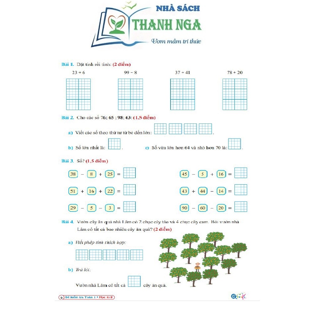 Sách - Combo Đề Kiểm Tra Toán và Tiếng Việt 1 - Kết nối tri thức với cuộc sống - Học Kì 2 (2 cuốn)