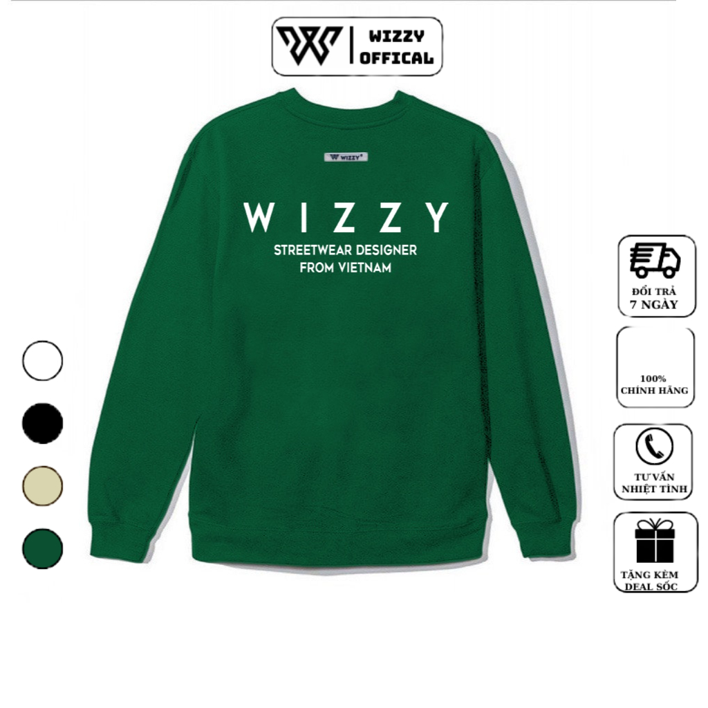 Áo thu đông nam tay dài WIZZY OFFICIAL  chất nỉ Hàn Quốc mịn đẹp cổ tròn dài tay unisex mã STW01