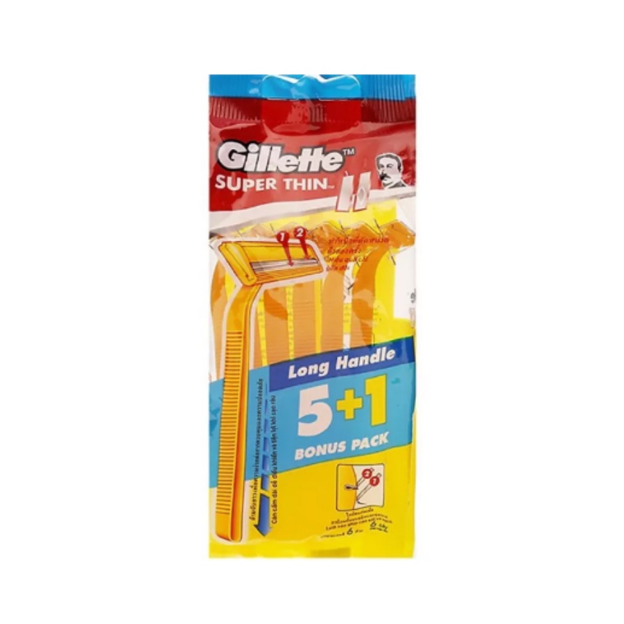 Dao Cạo Super Thin Gillette Gói 6 Cây