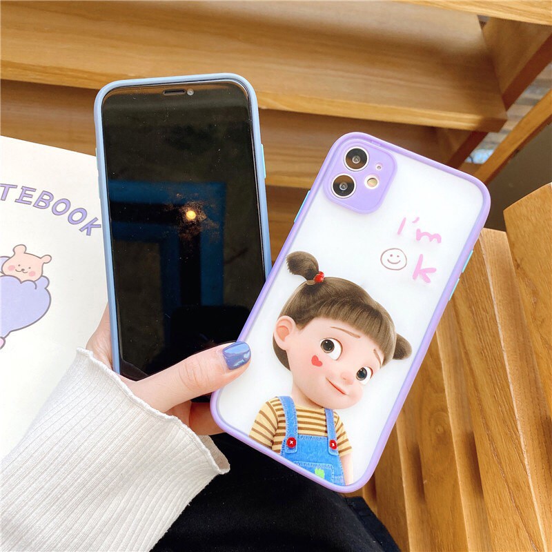 🌸VIDEO THẬT🌸 Ốp Lưng Đôi iPhone Nhám Viền Màu Cặp Đôi Couple Doll 6/6s/6plus/6splus/7plus/8plus/x/xs/xs max/11/11 promax