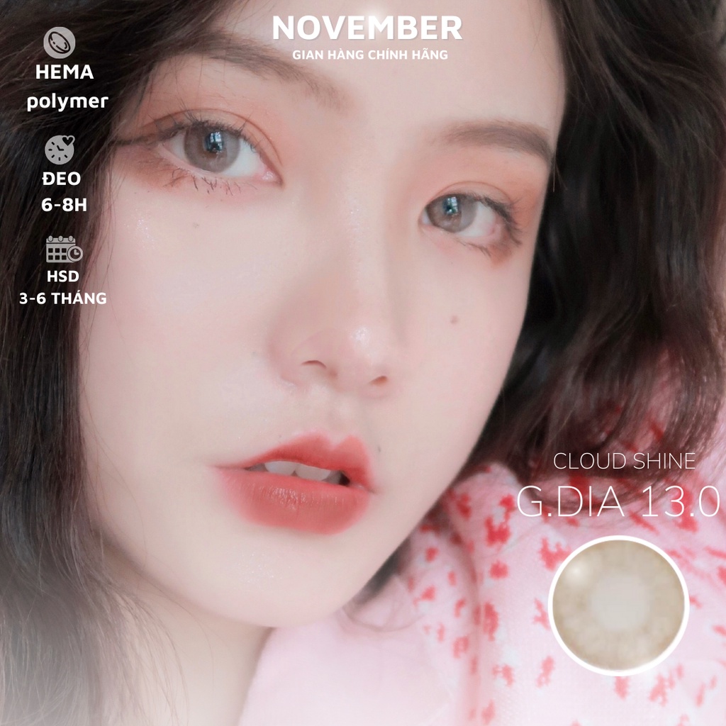 Kính áp tròng màu nâu sữa Cloud Shine Hàn Quốc