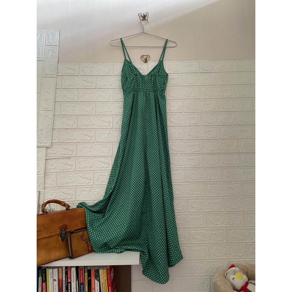 Đầm maxi dây chấm bi