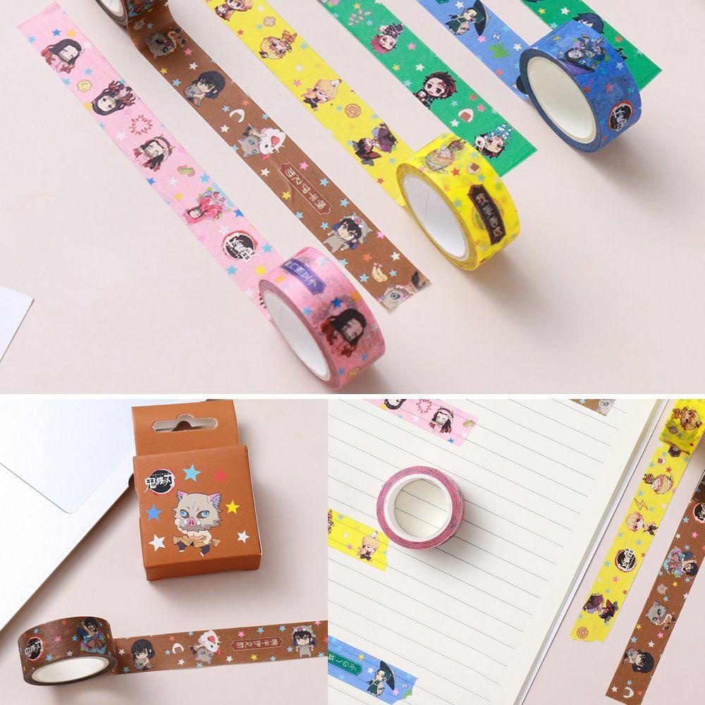 PISTA Cuộn Băng Keo Washi DIY Họa Tiết Demon Slayer Trang Trí Nhật Ký / Ảnh