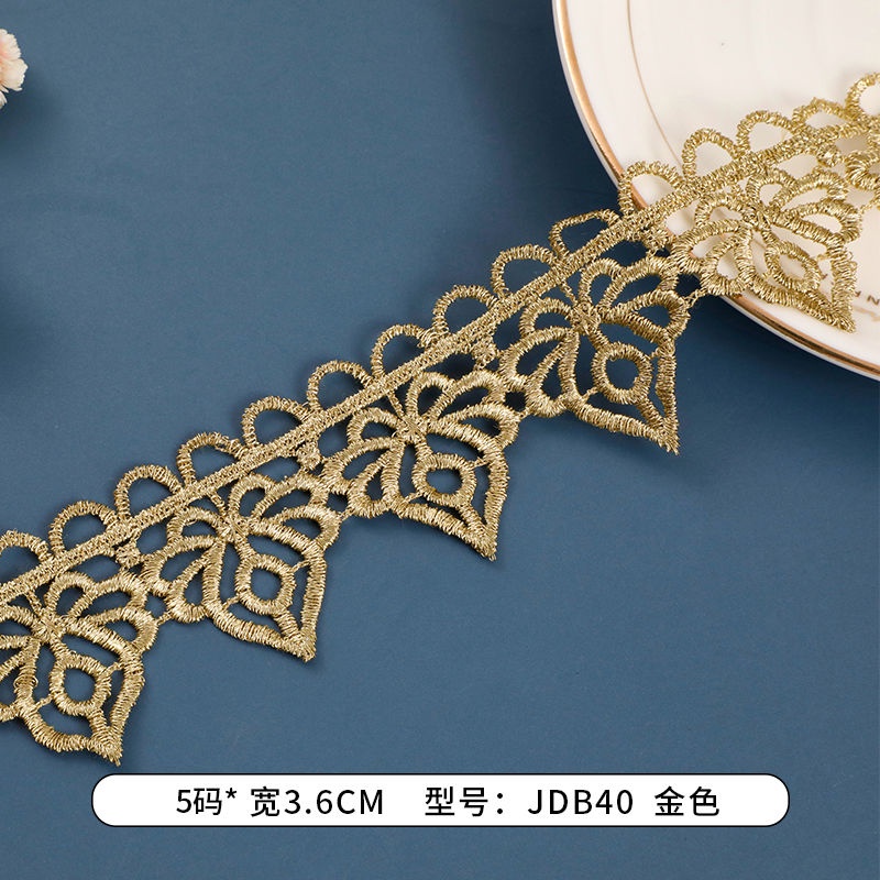 Dây Ren Tua Rua Màu Vàng Dùng Thêu Trang Trí Quần Áo DIY