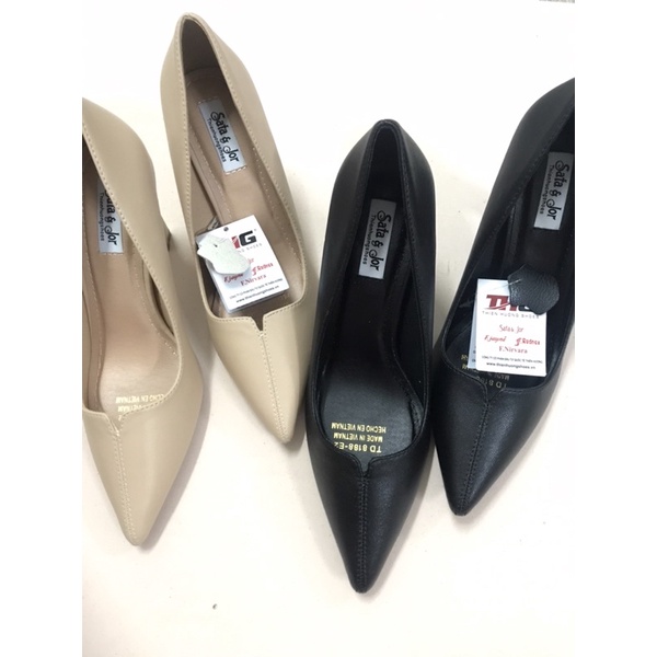 Giày thời trang nữ cao gót 7p da mờ mũi nhọn Sata & Jor mới