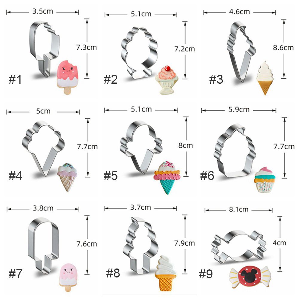 Khuôn Làm Bánh Quy Bằng Thép Không Gỉ Hình Cây Kem Diy