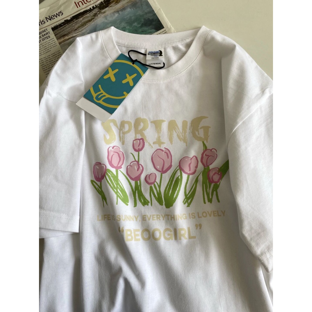 NUZIRO  Áo thun cotton ngắn tay phong cách vintage thời trang cho nữ