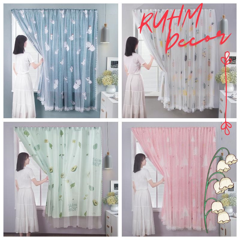 Rèm cửa dán tường chống nắng, rèm cửa dán trang trí cửa sổ  - phòng khách dễ dàng lắp đặt không khoan đục