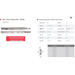 Ray Bi Trượt 3 tầng IVAN | bản 42mm