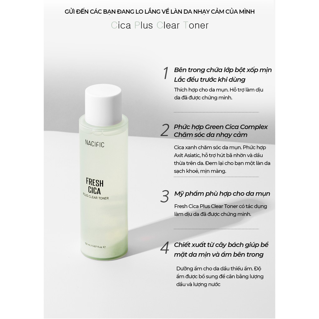 NƯỚC CÂN BẰNG DÀNH CHO DA MỤN - FRESH CICA PLUS CLEAR TONER