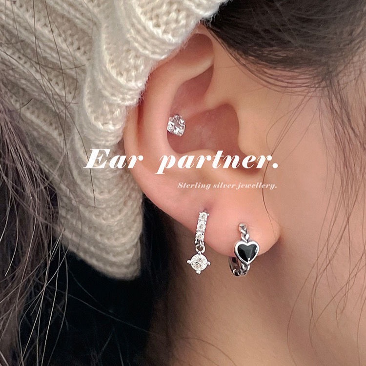 Bông Tai Đính Đá zircon Phong Cách Harajuku Đường Phố Cá Tính Cho Nam Nữ