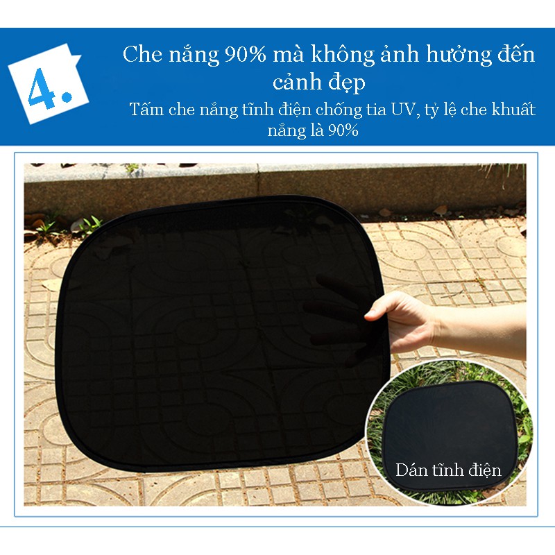 Bộ 02 tấm,miếng che nắng phim cách nhiệt dán trực tiếp kính bên,kính trước,kính lái dành cho xe hơi, xe ô tô, xe tải