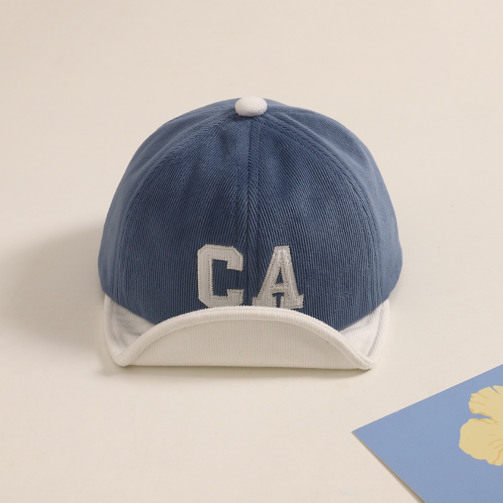 Mũ Lưỡi Trai Nhung Kẻ Thêu Chữ Nhiều Màu Sắc Phong Cách Hàn Quốc Dành Cho Trẻ Nhỏ