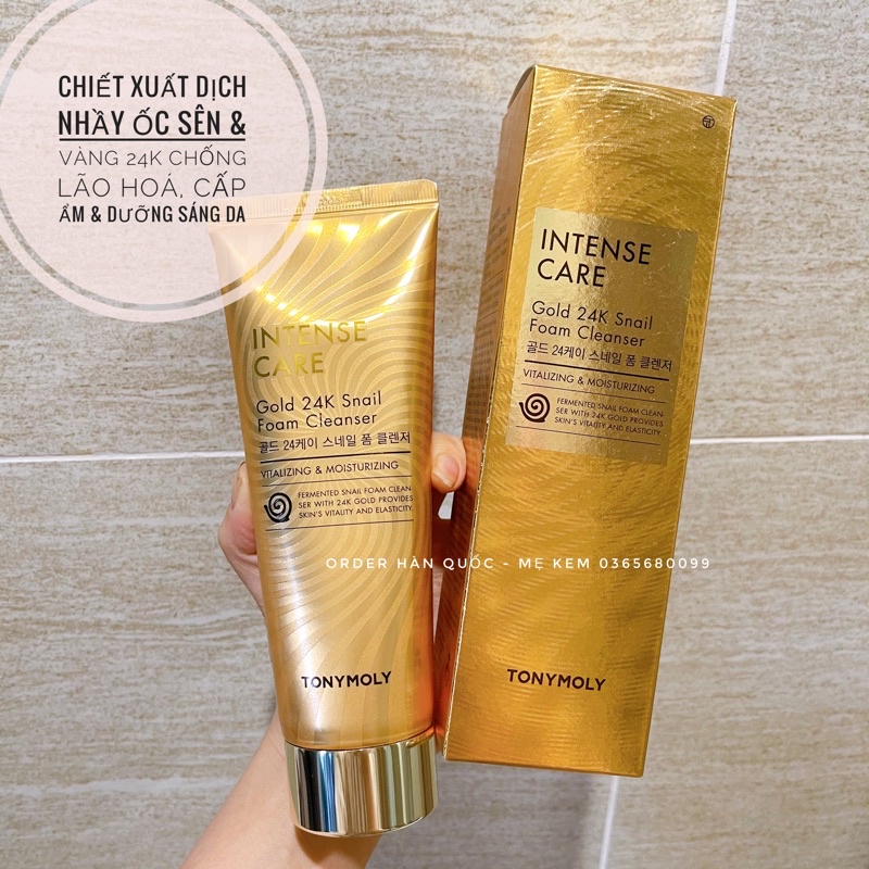 Sữa rửa mặt ốc sên Tonymoly Gold 24k snail