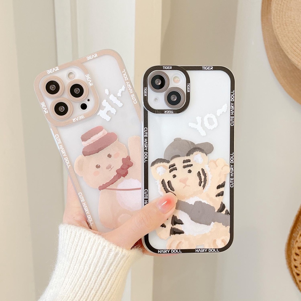 Transparent Cute Cartoon flash drill Compatible for iphone 13 12 11 pro max x xr xsmax 7/8plus TPU phone case cover