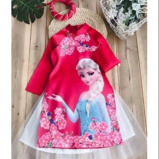 Áo dài cách tân Elsa Siêu Dễ Thương cho bé gái 10-20kg