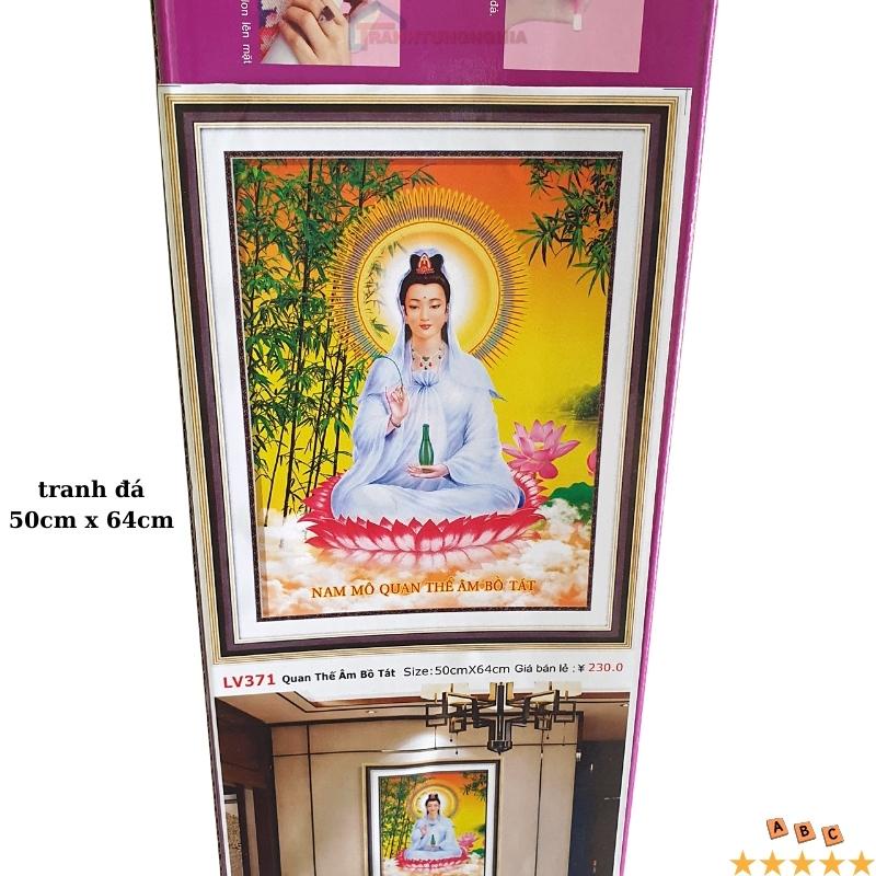 Tranh đính đá, tranh thêu chữ thập quan thế âm bồ tát