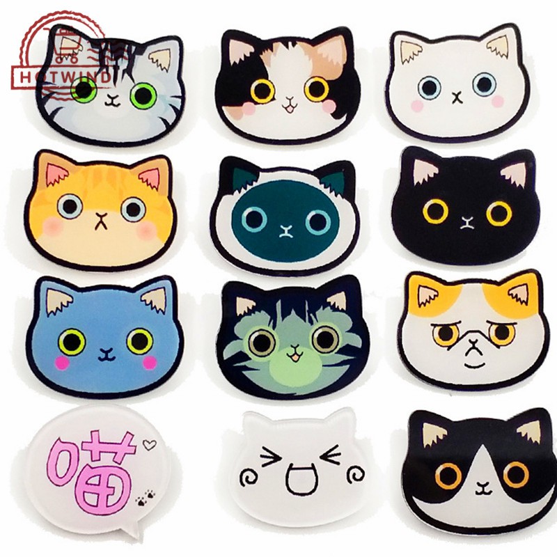 Trâm cài áo bằng kim loại hình chú mèo ngộ nghĩnh xinh xắn dễ thương