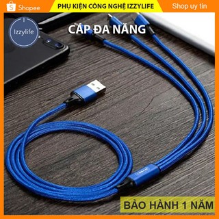 [GIÁ XỈ] Cáp sạc điện thoại, dây sạc điện thoại đa năng, chắc, bền, gia cố lớp đẻo chống gập, đầu hợp kim cao cao cấp