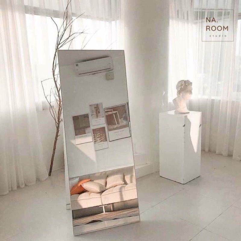 Gương toàn thân vuông viền siêu mỏng cao cấp tặng kèm chân chống havaco A17