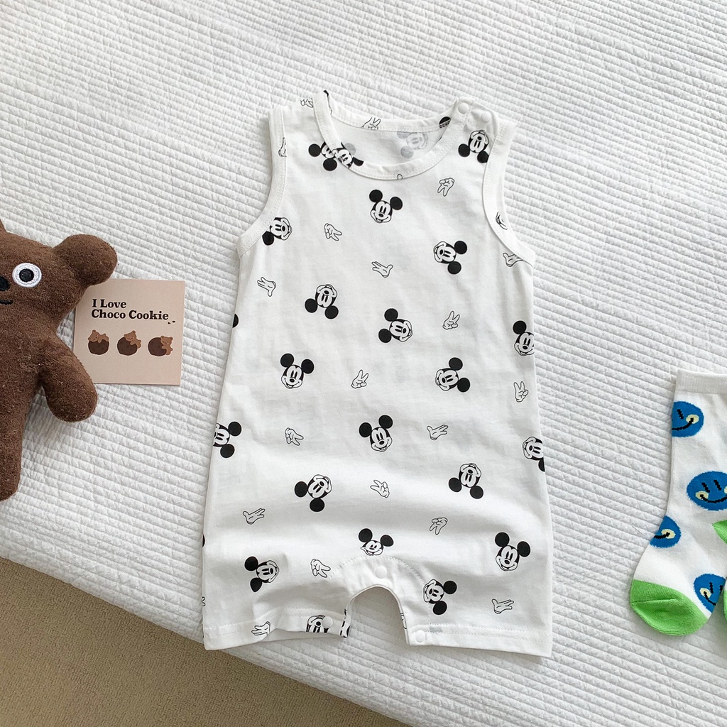 Bộ Áo Liền Quần In Hoạt Hình Dễ Thương Cho Trẻ Sơ Sinh 0-24 Tháng Tuổi