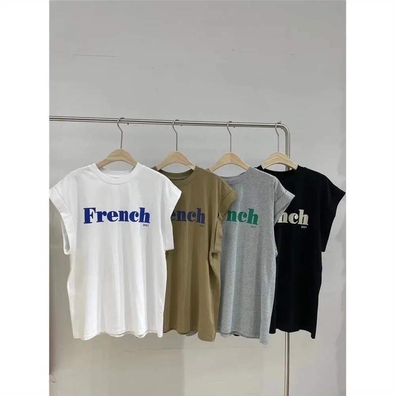 Áo Thun Nữ Không Tay In Chữ Thời Trang Mới