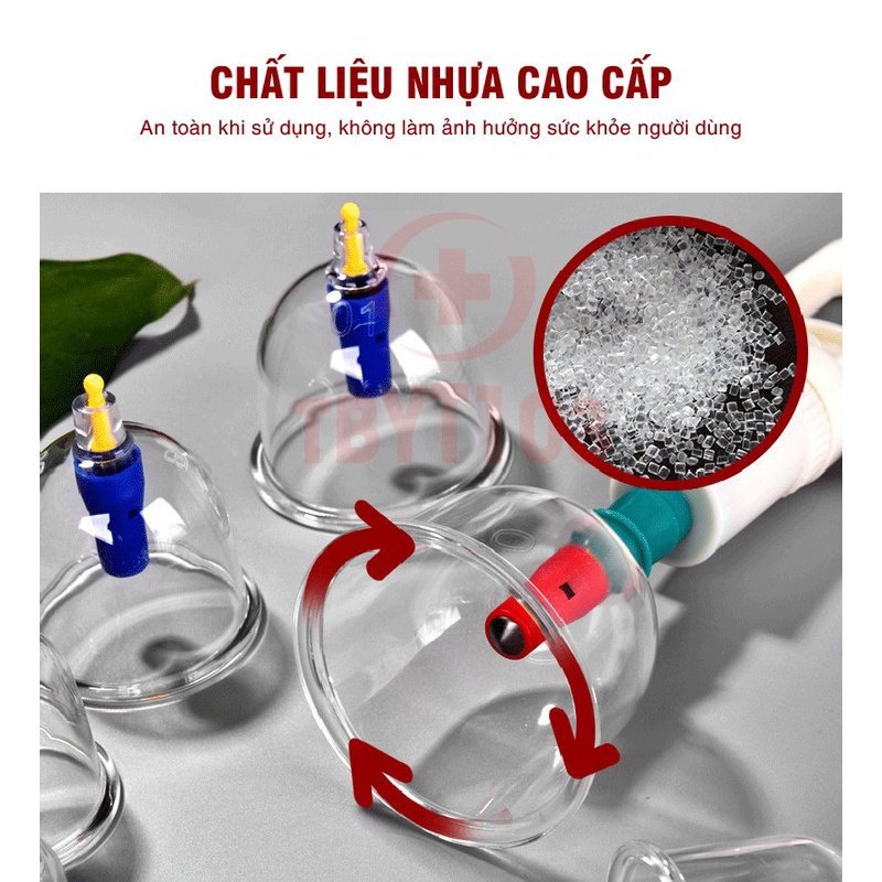 Thiết Bị Giác Hơi Chân Không - Bộ Giác Hơi Không Dùng Lửa 24 Món Cao Cấp, Sử Dụng Nhiều Vị Trí, Thiết Kế Cong HIện Đại
