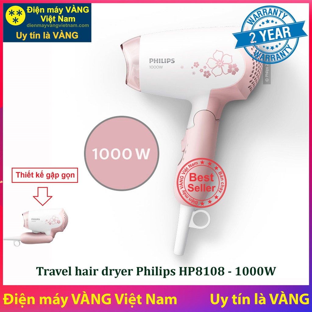 Máy sấy tóc cho bé mang du lịch Philips HP8108 bảo hành 2 năm