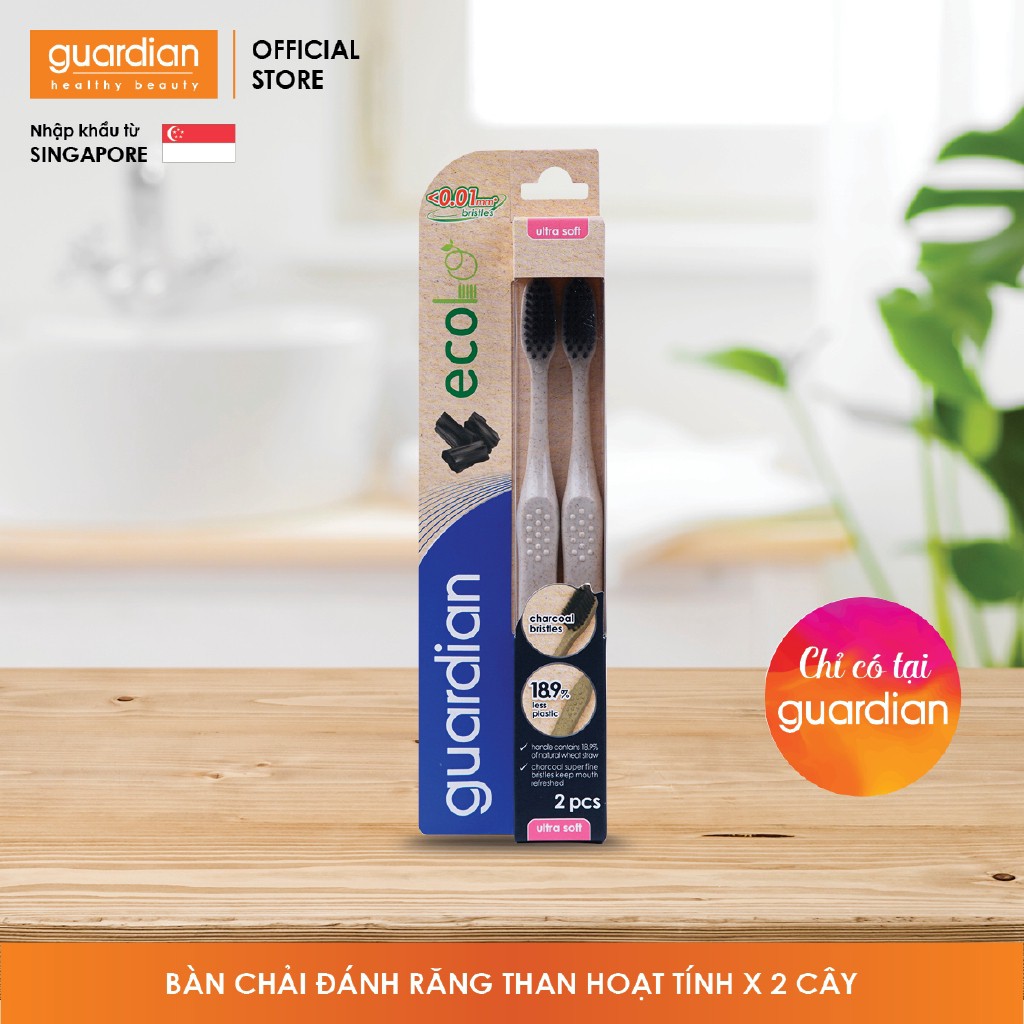 Bàn chải đánh răng Guardian Than hoạt tính – 2 cây