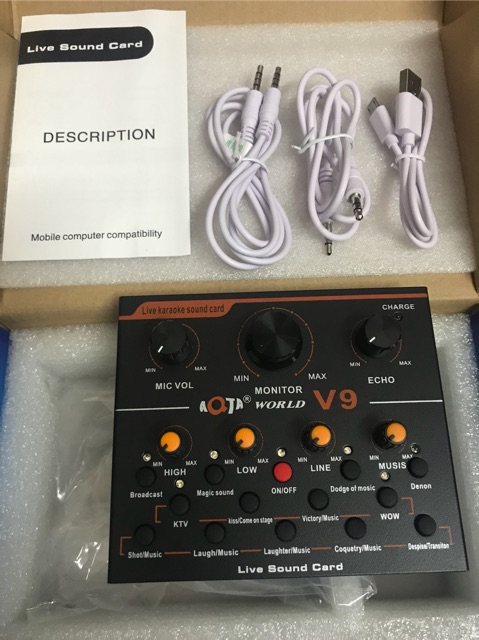 [Freeship toàn quốc từ 50k] SOUND CARD V9 Live Stream Hiệu Ứng Đa Dạng Cực Hay phiên bản quốc tế