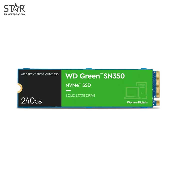 Ổ cứng SSD 240G Western Green SN350 NVMe PCIe Gen3x4 M.2 2280 (WDS240G2G0C)