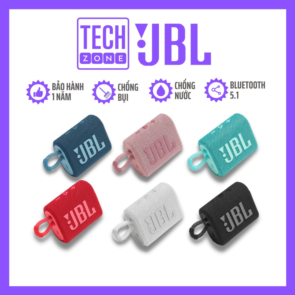 Loa Bluetooth Mini Kháng Nước JBL GO 3 Du Lịch Bỏ Túi - Màu Cơ Bản