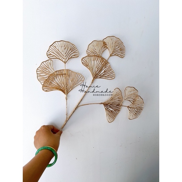 Lá rẻ quạt vàng đồng trang trí Tết, chậu hoa, giỏ hoa