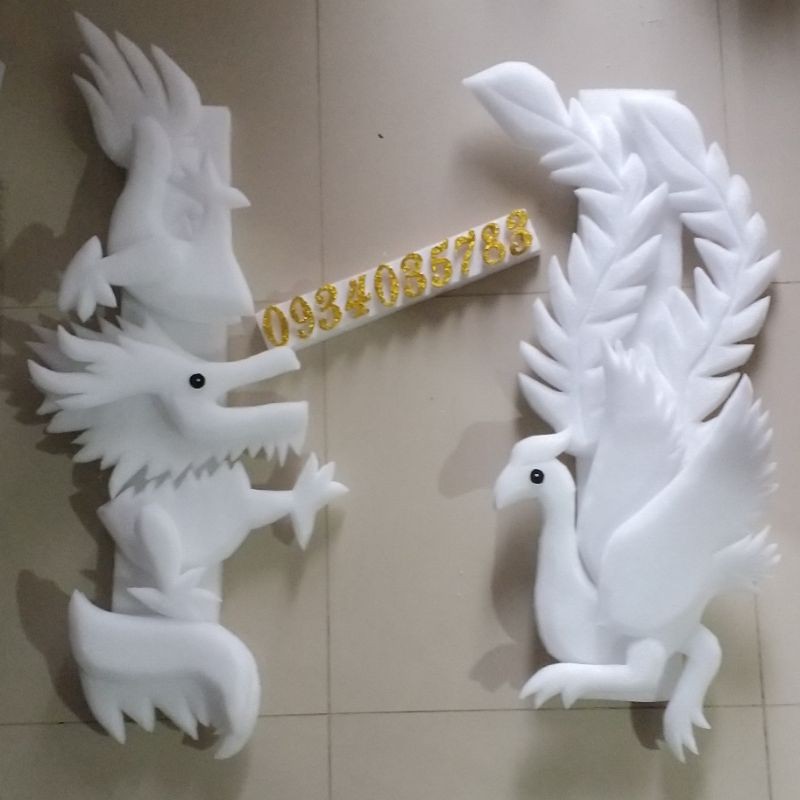 Cốt phôi xốp dẻo rồng phụng làm cổng trang trí cưới