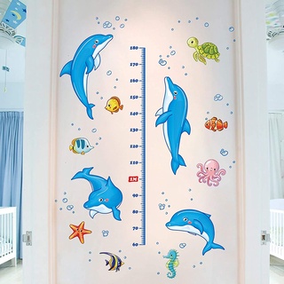 Decal dán tường thước đo cá heo